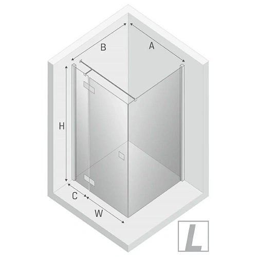 Душевой уголок NEW TRENDY REFLEXA L 110x70x200 EXK-5138 хром Душевой уголок NEW TRENDY REFLEXA L 110x70x200 EXK-5138 хром