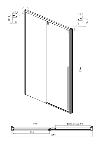 Душевая дверь Ambassador Intense 110022202IBB (1300x2000) Душевая дверь Ambassador Intense 110022202IBB (1300x2000)