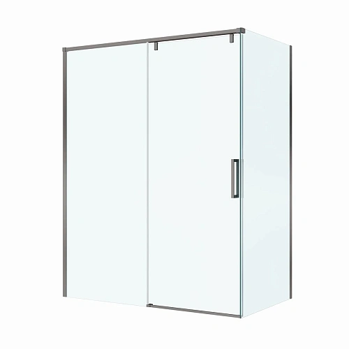 Душевой уголок BelBagno SOFT_CLOSE-1-AH-1-150/90-C-GM 150x90 см, профиль оружейная сталь, стекло прозрачное Душевой уголок BelBagno SOFT_CLOSE-1-AH-1-150/90-C-GM 150x90 см, профиль оружейная сталь, стекло прозрачное