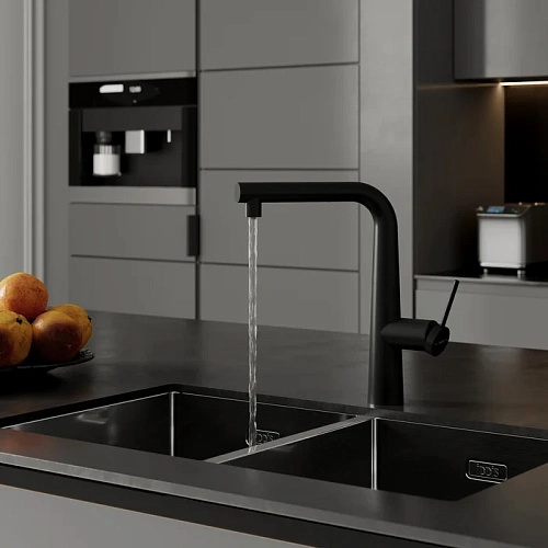 Смеситель для кухни IDDIS Pure (PURBLPFi05N) под фильтр с выдвижным изливом, черный матовый Смеситель для кухни IDDIS Pure (PURBLPFi05N) под фильтр с выдвижным изливом, черный матовый