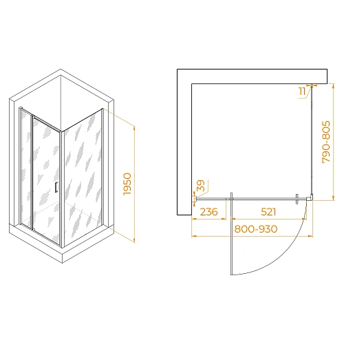Душевой уголок RGW PA-078 (RGW PA-008 + Z-050-2) 800x800 мм 350807888-11 хром Easy Clean Душевой уголок RGW PA-078 (RGW PA-008 + Z-050-2) 800x800 мм 350807888-11 хром Easy Clean