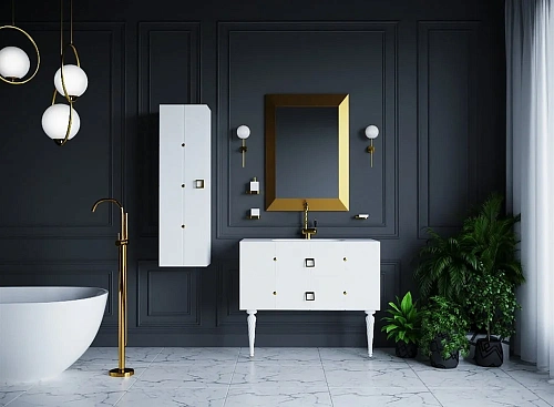 Шкаф-пенал Armadi Art Piazza 844-WG белый+золото без ножек Шкаф-пенал Armadi Art Piazza 844-WG белый+золото без ножек