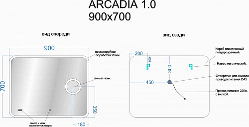 Зеркало Sancos Arcadia 1.0 AR1.900 Зеркало Sancos Arcadia 1.0 AR1.900