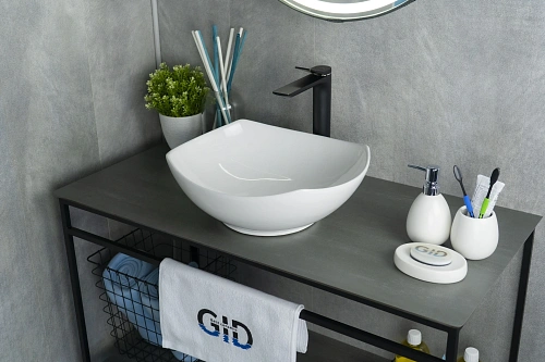 Раковина Gid N9412 51191 накладная белая 41.5x38x14 Раковина Gid N9412 51191 накладная белая 41.5x38x14