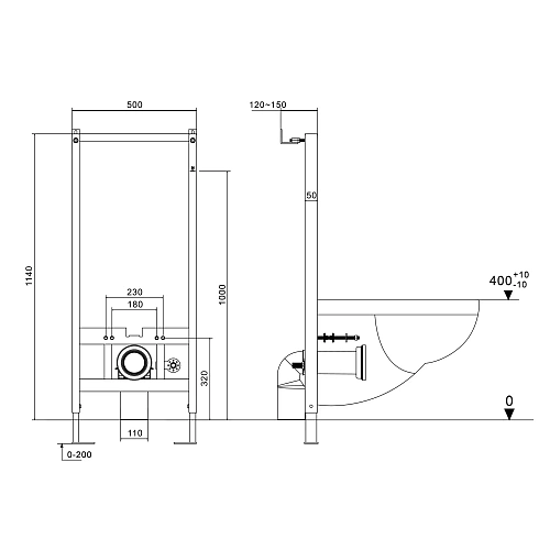 Инсталляция для унитаза GROSSMAN GR-901.K31.01.000 (50x6x114) с импульсным смывом Инсталляция для унитаза GROSSMAN GR-901.K31.01.000 (50x6x114) с импульсным смывом