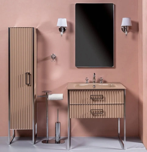 Шкаф-пенал Armadi Art MONACO 868-CPCR-L капучино глянец + хром L Шкаф-пенал Armadi Art MONACO 868-CPCR-L капучино глянец + хром L