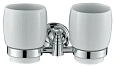 Стакан Rush Socotra ST12320 с настенным держателем, двойной Стакан Rush Socotra ST12320 с настенным держателем, двойной
