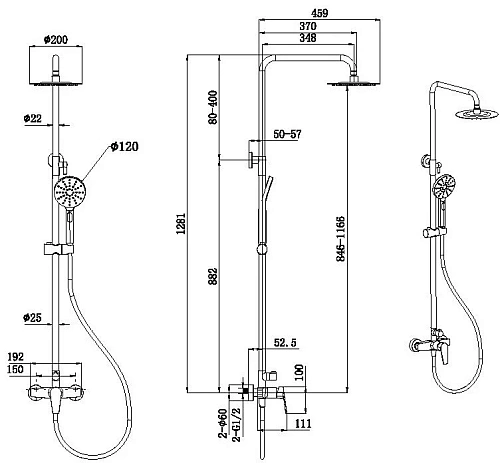 Душевая система Allen Brau Eclipse 5.E1006-00 хром Душевая система Allen Brau Eclipse 5.E1006-00 хром