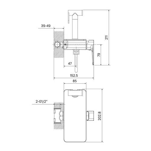 Гигиенический душ Iddis Axes (AXESBSHi08) встраиваемый Гигиенический душ Iddis Axes (AXESBSHi08) встраиваемый