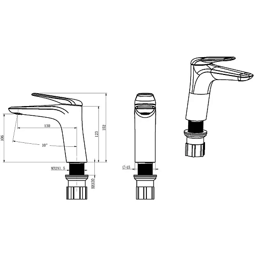 Смеситель для раковины Orans K-1056 1056K00 Смеситель для раковины Orans K-1056 1056K00