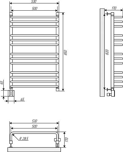 Полотенцесушитель электрический EWRIKA Кассандра Pd 80x50 L, черный матовый 510496 Полотенцесушитель электрический EWRIKA Кассандра Pd 80x50 L, черный матовый 510496