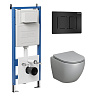 Комплект инсталляции GROSSMAN 900.K31.01.000 с клавишей смыва 700.K31.04.21M.21M черный матовый и унитазом GROSSMAN GR-4455GLMS арт.97.4455GLMS.04.21M