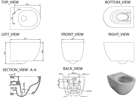 Унитаз подвесной Allen Brau Priority Tornado 4.31008.20 с крышкой, белый глянец