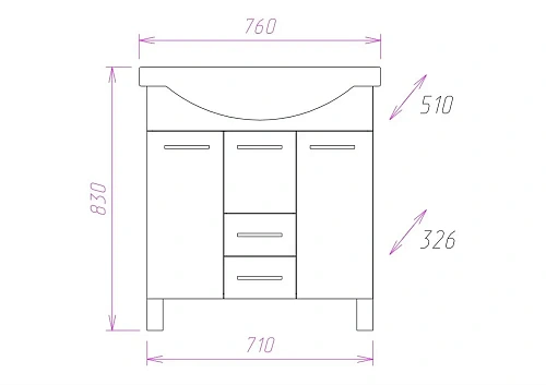 Тумба под раковину Onika МОНИКА 75.17 107502 Тумба под раковину Onika МОНИКА 75.17 107502