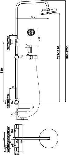 Душевая система STWORKI Рандерс RD-03b 553554 Душевая система STWORKI Рандерс RD-03b 553554