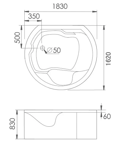 Акриловая ванна Gemy G9063 O 183x162 универсальная, гидромассажная Акриловая ванна Gemy G9063 O 183x162 универсальная, гидромассажная