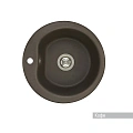 Кухонная мойка Aquaton Мида 1A712732MD280 из литого мрамора, круглая, кофе Кухонная мойка Aquaton Мида 1A712732MD280 из литого мрамора, круглая, кофе