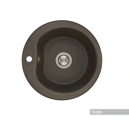 Кухонная мойка Aquaton Мида 1A712732MD280 из литого мрамора, круглая, кофе Кухонная мойка Aquaton Мида 1A712732MD280 из литого мрамора, круглая, кофе