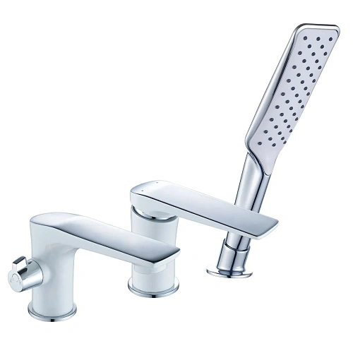 Смеситель на борт ванны Lemark Allegro LM5945CW, хром/белый Смеситель на борт ванны Lemark Allegro LM5945CW, хром/белый