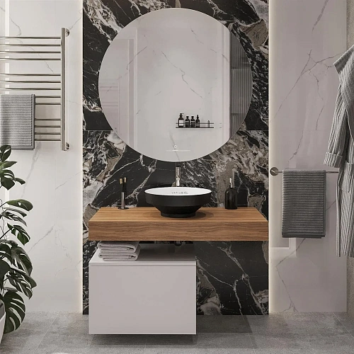 Комплект мебели STWORKI Ольборг 100 столешница дуб французский, без отверстий, с тумбой 50, с ракови 536622 Комплект мебели STWORKI Ольборг 100 столешница дуб французский, без отверстий, с тумбой 50, с ракови 536622