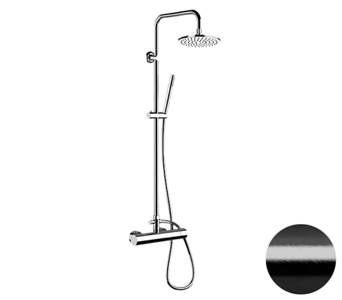 Душевая система Remer Minimal N37RX7MMM20CFP, черный брашированный хром Душевая система Remer Minimal N37RX7MMM20CFP, черный брашированный хром