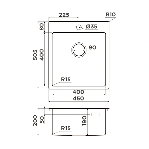 Кухонная мойка Omoikiri Amadare 45-IN нерж.сталь/нержавеющая сталь 4993802 Кухонная мойка Omoikiri Amadare 45-IN нерж.сталь/нержавеющая сталь 4993802