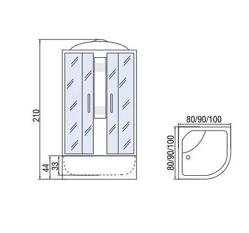 Душевая кабина River NARA 90/44 МТ 10000001146 Душевая кабина River NARA 90/44 МТ 10000001146