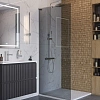 Душевая перегородка BelBagno UNO-L-1-TB-90-GR-Cr 90 см, профиль хром, стекло тонированное графит Душевая перегородка BelBagno UNO-L-1-TB-90-GR-Cr 90 см, профиль хром, стекло тонированное графит