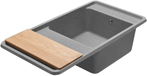 Кухонная мойка Aquaton Беллис 97 1A725132BS230 из литого мрамора, серый Кухонная мойка Aquaton Беллис 97 1A725132BS230 из литого мрамора, серый