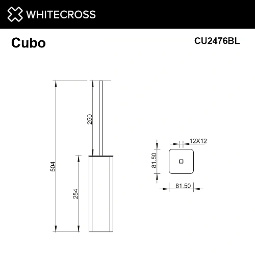 Ершик для унитаза WHITECROSS Cubo CU2476BL черный матовый Ершик для унитаза WHITECROSS Cubo CU2476BL черный матовый