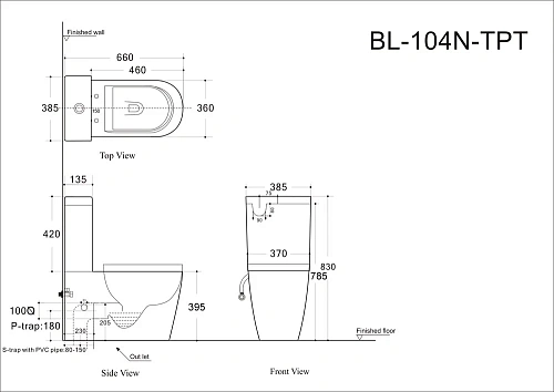 Чаша напольного унитаза Aquanet Rimless Atago-C1 BL-104N-TPT с сиденьем Чаша напольного унитаза Aquanet Rimless Atago-C1 BL-104N-TPT с сиденьем