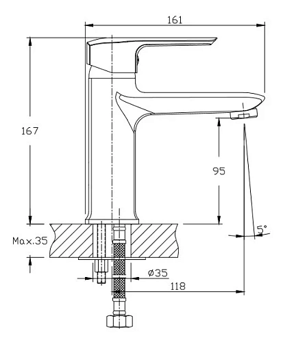 Смеситель для раковины Orange Merci M13-021cr Смеситель для раковины Orange Merci M13-021cr