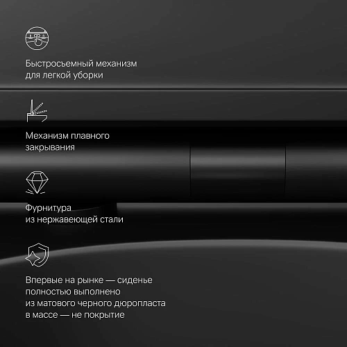 Унитаз подвесной AM.PM Spirit V2.0 C701700MBSC FlashClean с сиденьем микролифт, черный матовый Унитаз подвесной AM.PM Spirit V2.0 C701700MBSC FlashClean с сиденьем микролифт, черный матовый