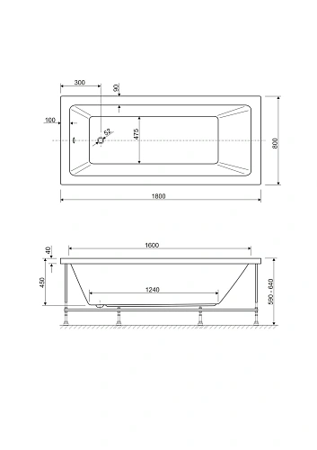 Акриловая ванна CEZARES PLANE SOLO-180-80-49-W37 1800x800 белый Акриловая ванна CEZARES PLANE SOLO-180-80-49-W37 1800x800 белый