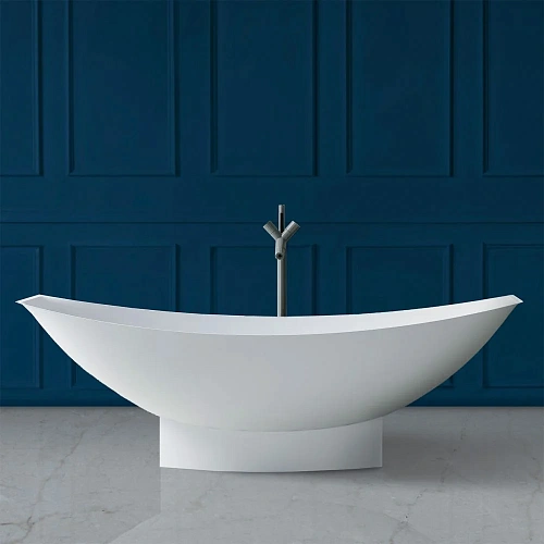 Ванна отдельностоящая ABBER AS9610 180x80 универсальная, белая матовая, искусственный камень Ванна отдельностоящая ABBER AS9610 180x80 универсальная, белая матовая, искусственный камень