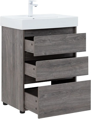 Тумба под раковину Aquanet Nova Lite 60 дуб рошелье (3 ящика) 00302470 Тумба под раковину Aquanet Nova Lite 60 дуб рошелье (3 ящика) 00302470