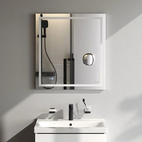 Зеркало AM.PM Gem M91AMOX0653WG с LED-подсветкой, часами 65 см Зеркало AM.PM Gem M91AMOX0653WG с LED-подсветкой, часами 65 см