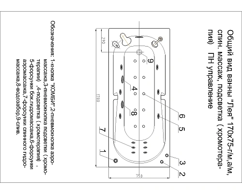 Акриловая ванна Aquatek Лея 170 LEY170-0000145 прямоугольная, универсальная Акриловая ванна Aquatek Лея 170 LEY170-0000145 прямоугольная, универсальная