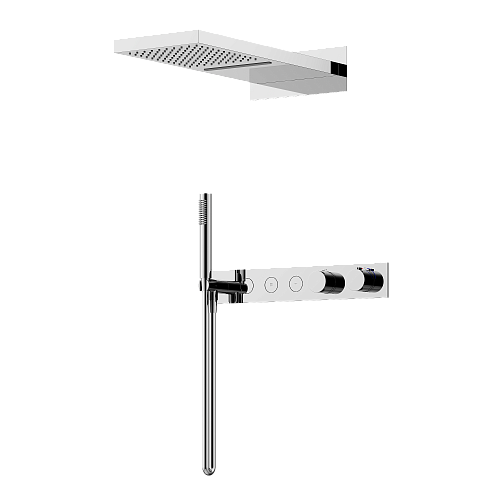 Душевая система Sancos Linn SC9023CH с термостатом, с внутренней частью, хром Душевая система Sancos Linn SC9023CH с термостатом, с внутренней частью, хром