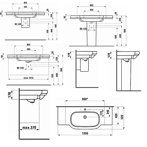 Раковина Laufen LB3 1068.8 (1250х520мм, 8.1068.8.000.104.1) Раковина Laufen LB3 1068.8 (1250х520мм, 8.1068.8.000.104.1)