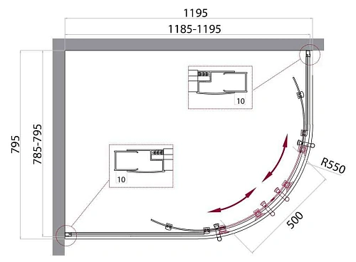 Душевой уголок BelBagno UNO-195-RH-2-120/80-C-Cr 1200x800 мм Душевой уголок BelBagno UNO-195-RH-2-120/80-C-Cr 1200x800 мм