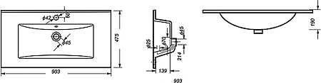 Раковина STWORKI Quadro 90 QDR90SLWB01 Раковина STWORKI Quadro 90 QDR90SLWB01