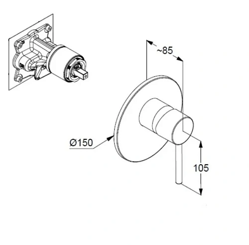 Смеситель для душа Kludi BOZZ 38755N576 встраиваемый для SLIM.BOXX 88022 брашированный никель Смеситель для душа Kludi BOZZ 38755N576 встраиваемый для SLIM.BOXX 88022 брашированный никель
