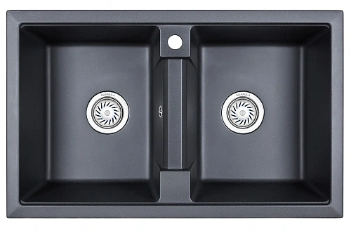 Кухонная мойка Granula 8101, ШВАРЦ (чёрный металлик), кварц 810х500 Кухонная мойка Granula 8101, ШВАРЦ (чёрный металлик), кварц 810х500