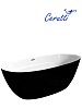 Картинка анонса товара «ванна отдельностоящая ceruttispa greta170gmb ct10878 1700x800x600 акриловая, черная матовая снаружи, белая внутри, со сливом-переливом»