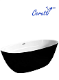 Ванна отдельностоящая Ceruttispa GRETA170GMB CT10878 1700x800x600 акриловая, черная матовая снаружи, белая внутри, со сливом-переливом Ванна отдельностоящая Ceruttispa GRETA170GMB CT10878 1700x800x600 акриловая, черная матовая снаружи, белая внутри, со сливом-переливом