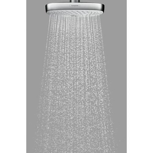 Верхний душ hansgrohe Raindance Select E 300 2jet потолочный, белый/хром 27384400 Верхний душ hansgrohe Raindance Select E 300 2jet потолочный, белый/хром 27384400