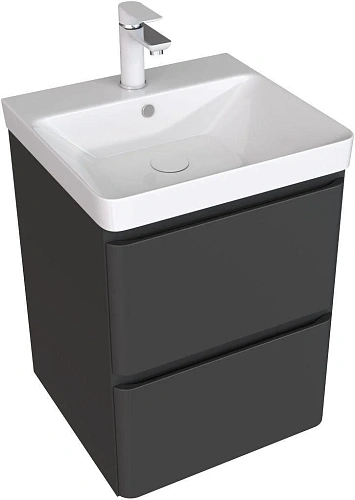 Тумба с раковиной Aquanet Эмбер 50 00332506 черный матовый Тумба с раковиной Aquanet Эмбер 50 00332506 черный матовый