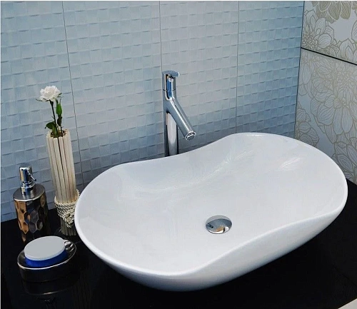 Раковина CeramaLux 9175 накладная, белый Раковина CeramaLux 9175 накладная, белый