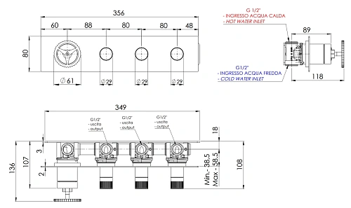 Смеситель для душа Remer Chrono CH98D3CFP, черный брашированный хром Смеситель для душа Remer Chrono CH98D3CFP, черный брашированный хром